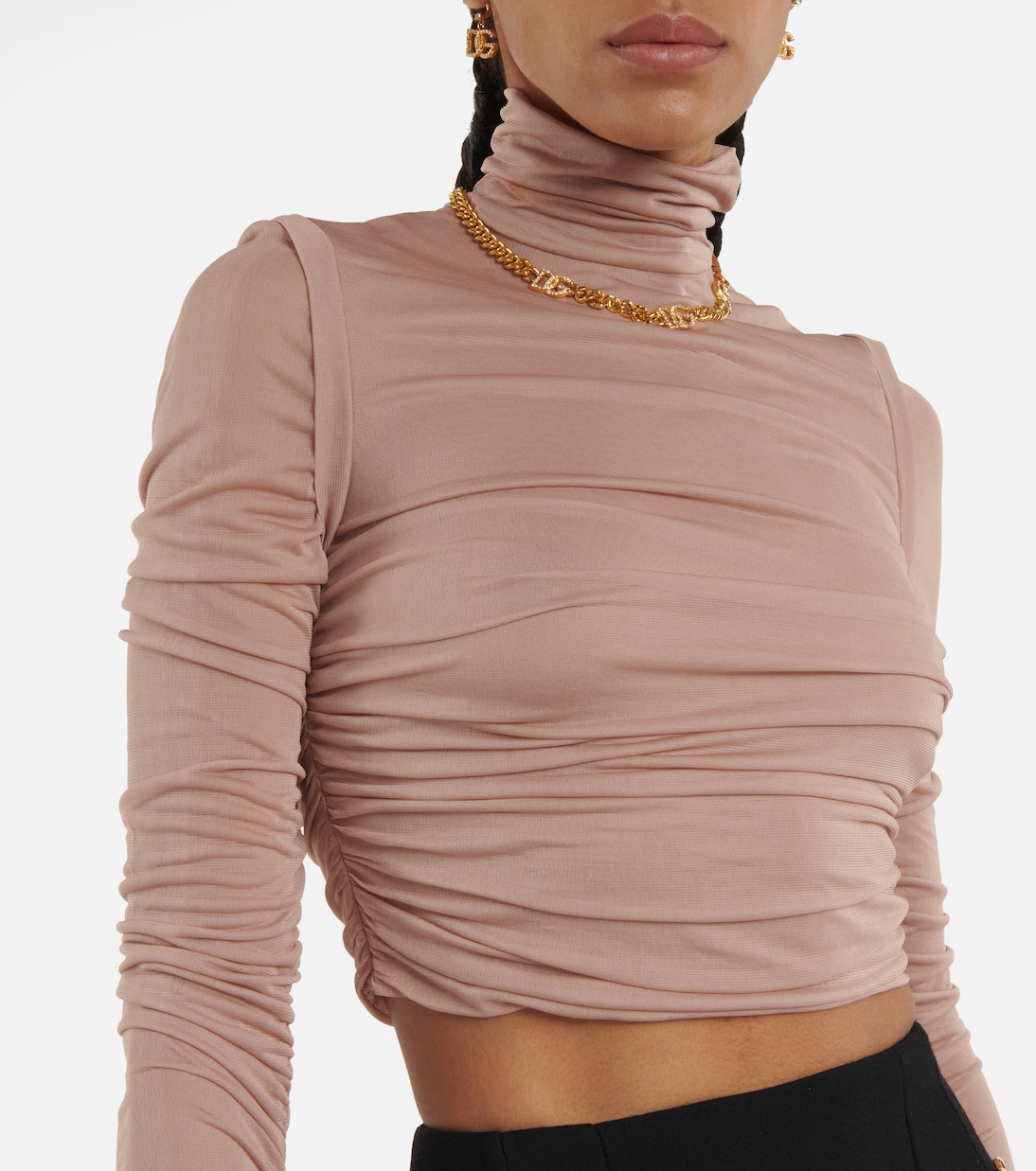 Top de punto drapeado cuello alto | Dolce&Gabbana