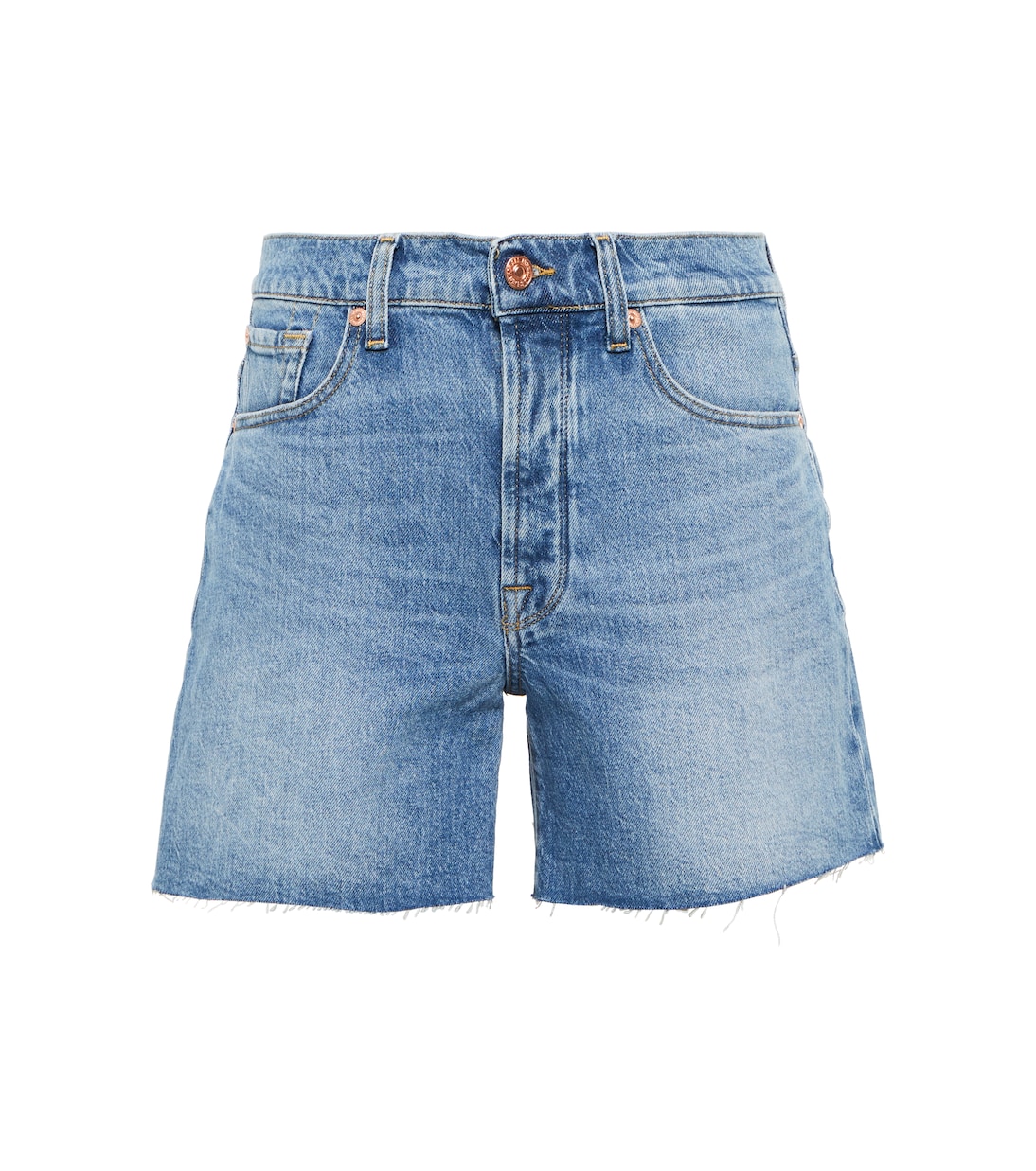 【7 For All Mankind】 Billie high-riseデニムショート Billie denim shorts in blue - 7 For All Mankind | Mytheresa