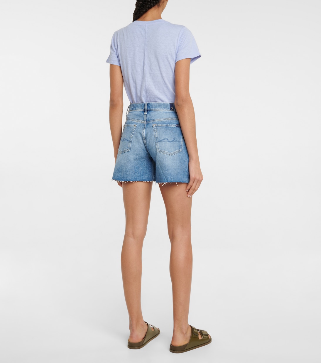 【7 For All Mankind】 Billie high-riseデニムショート Billie denim shorts in blue - 7 For All Mankind | Mytheresa