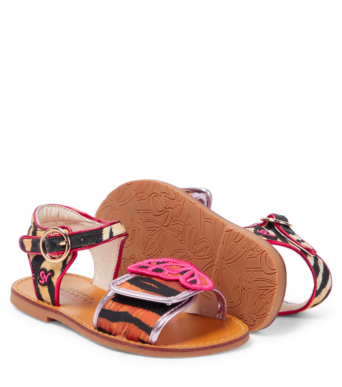 Butterfly tiger-print sandals | Sophia Webster Mini
