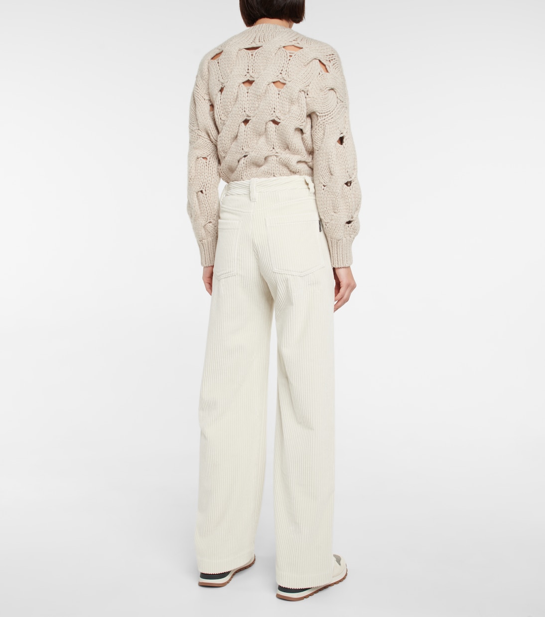 High-Rise-Hose aus Cord | Brunello Cucinelli