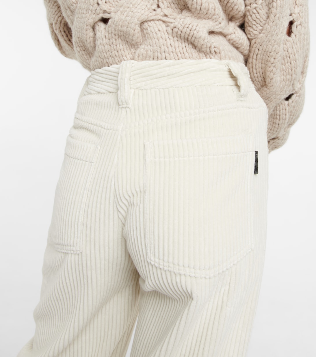 High-Rise-Hose aus Cord | Brunello Cucinelli