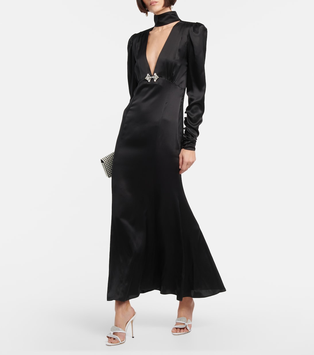 Butterfly crystal-embellished leather mules | Alessandra Rich