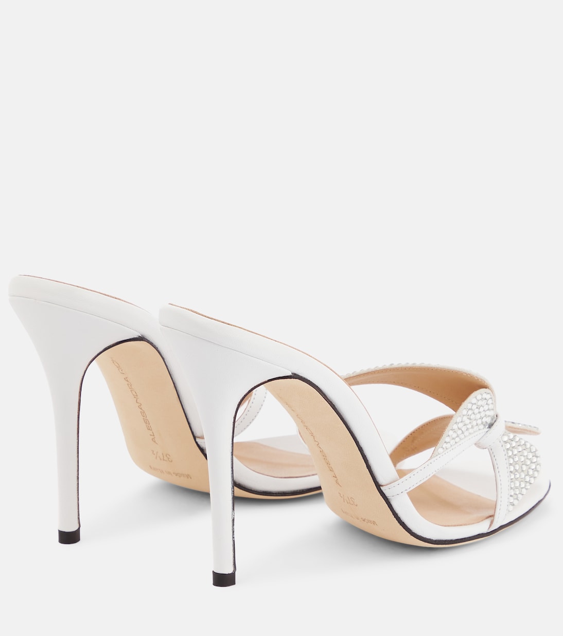 Butterfly crystal-embellished leather mules | Alessandra Rich
