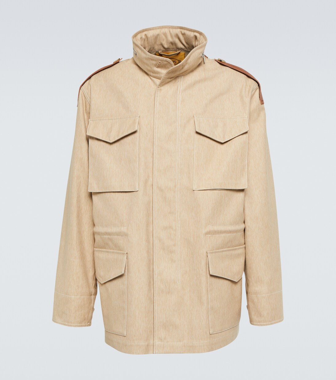 Coated leather-trimmed cotton jacket | Tod's
