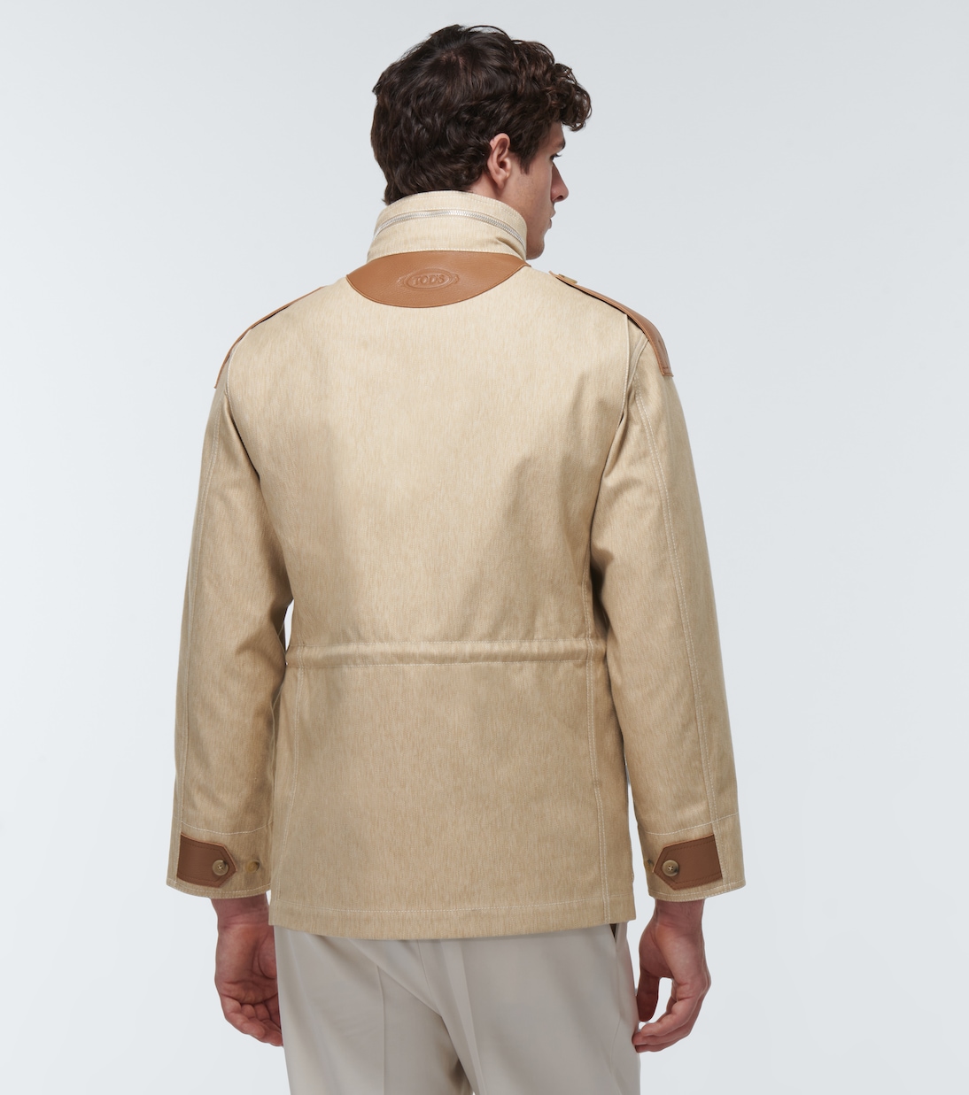 Coated leather-trimmed cotton jacket | Tod's