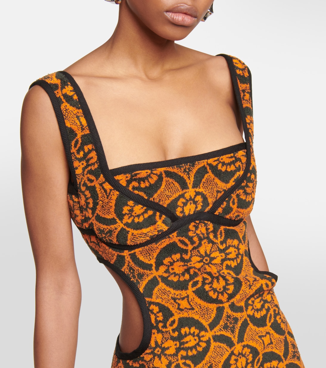 Jacquard cutout cotton minidress | Marine Serre