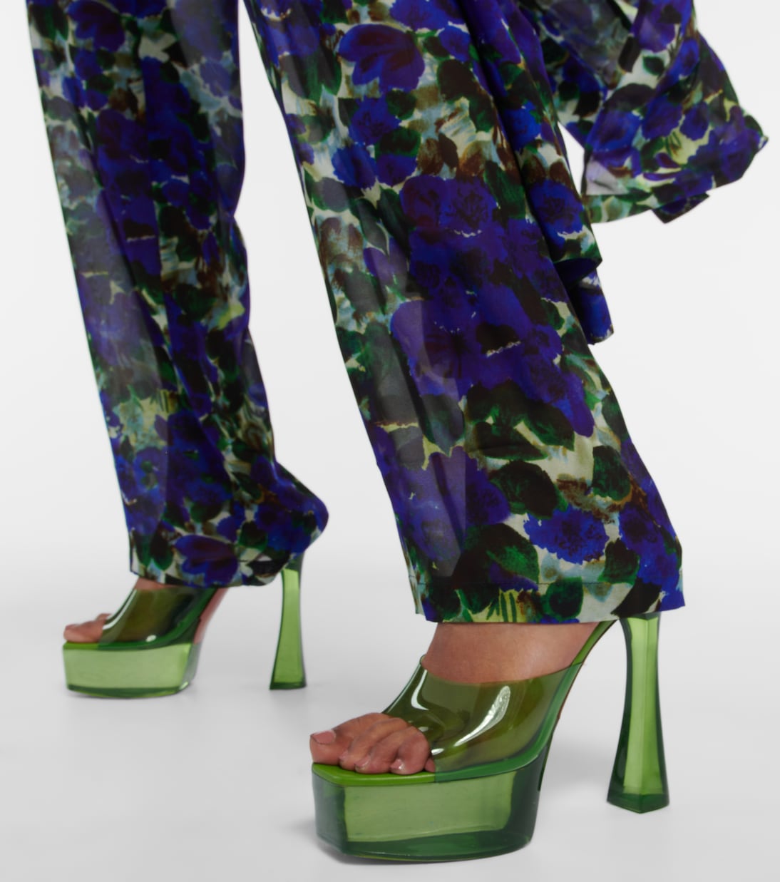 Dalida Glass PVC platform mules | Amina Muaddi