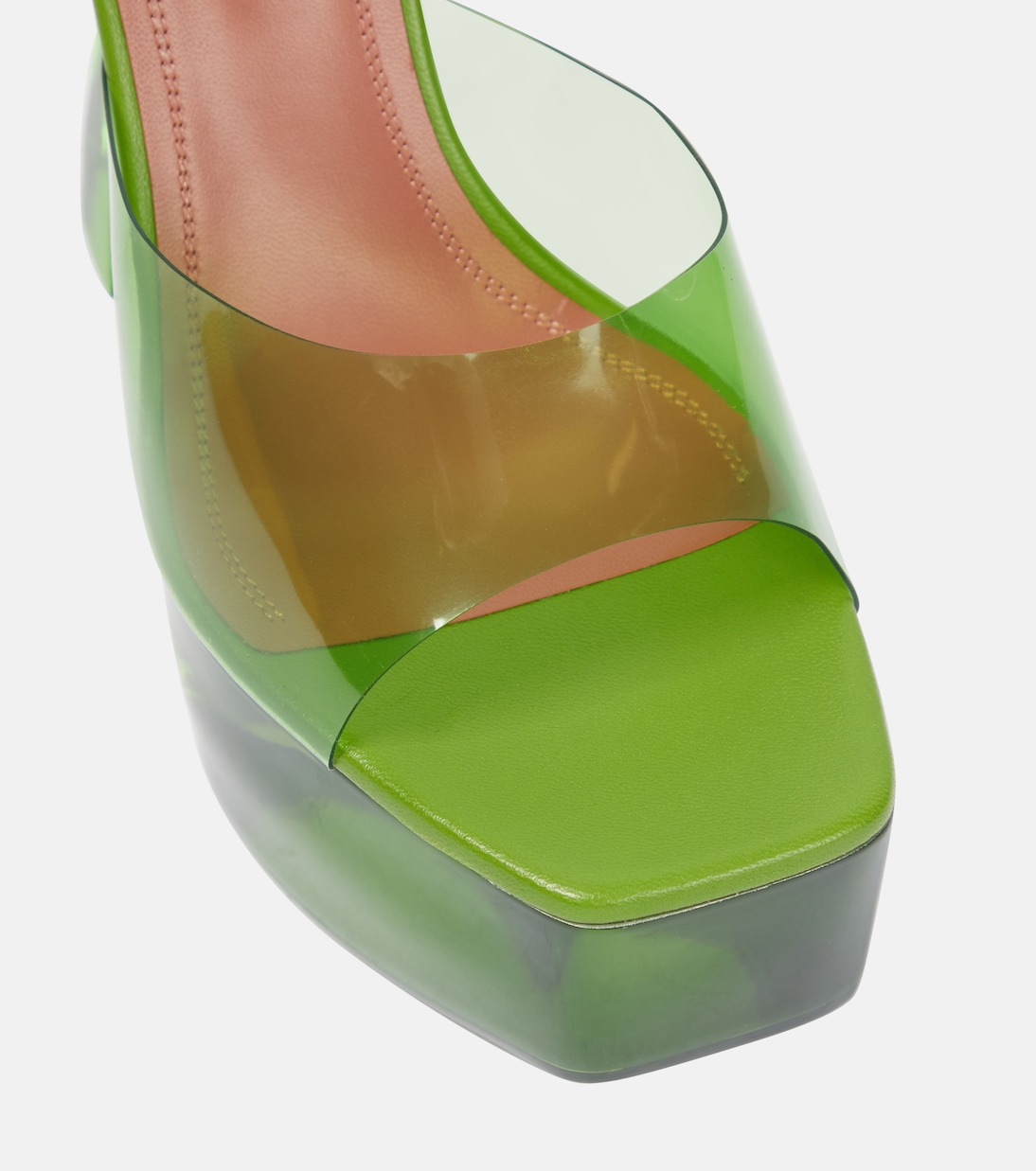 Dalida Glass PVC platform mules | Amina Muaddi