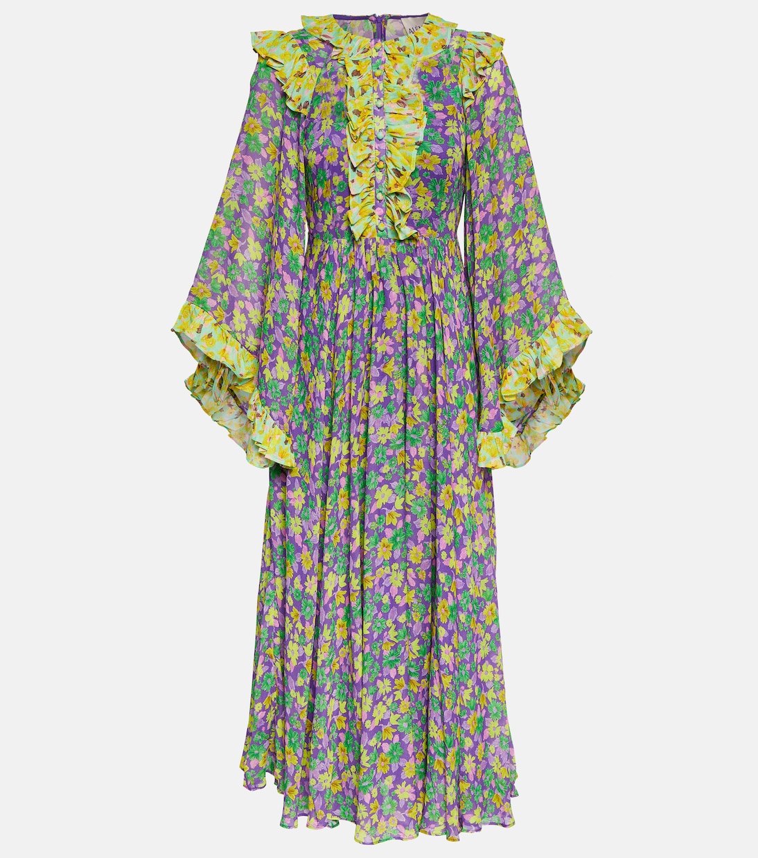 Vestido largo Dylan de crepé floral | Alémais