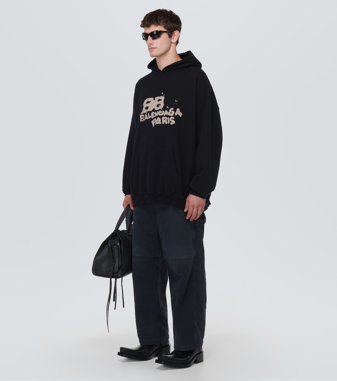 Mid-rise cropped cotton canvas pants | Balenciaga
