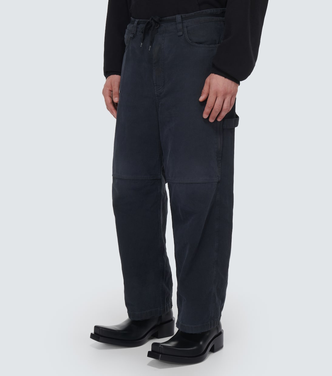 Mid-rise cropped cotton canvas pants | Balenciaga