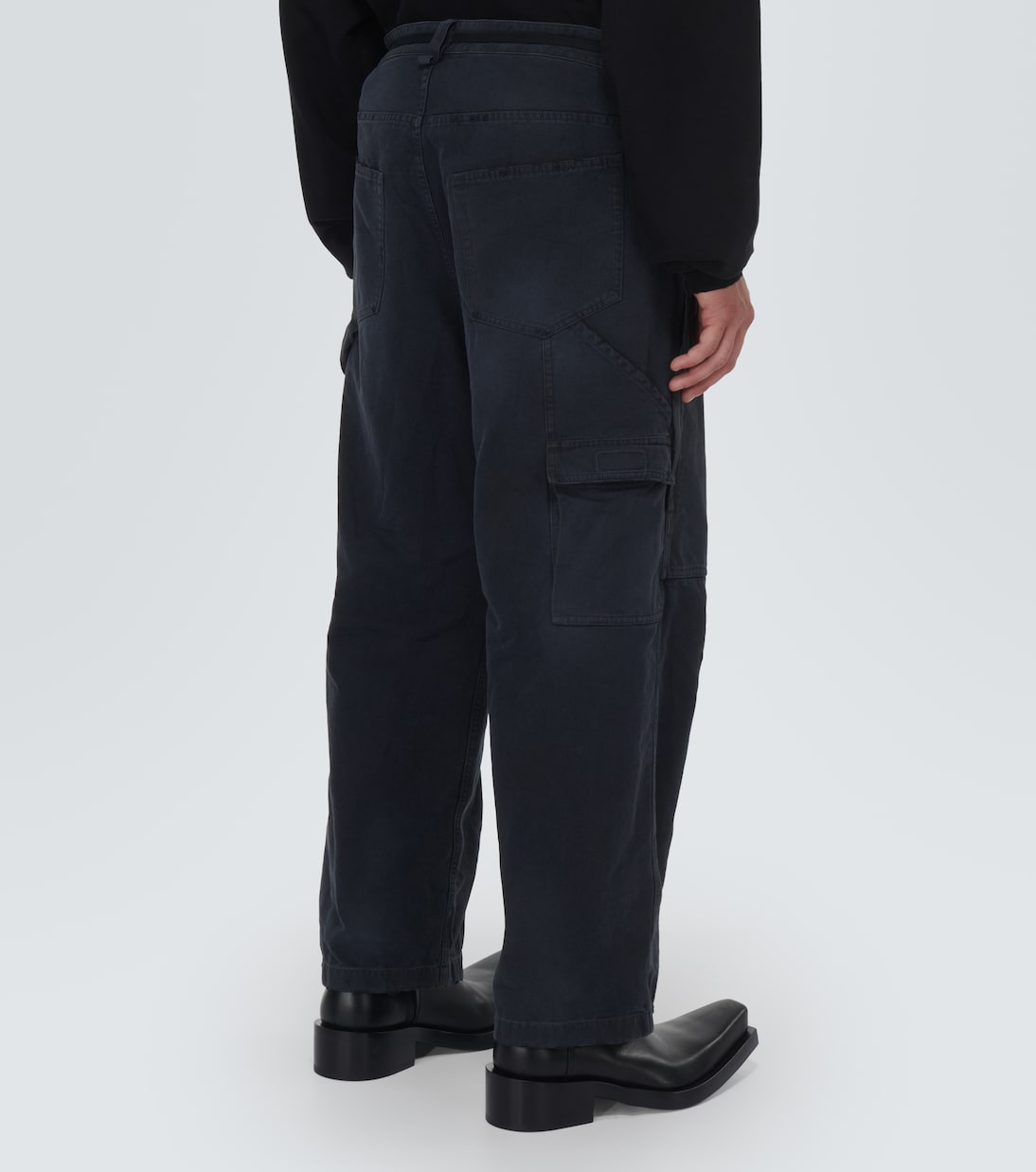 Mid-rise cropped cotton canvas pants | Balenciaga