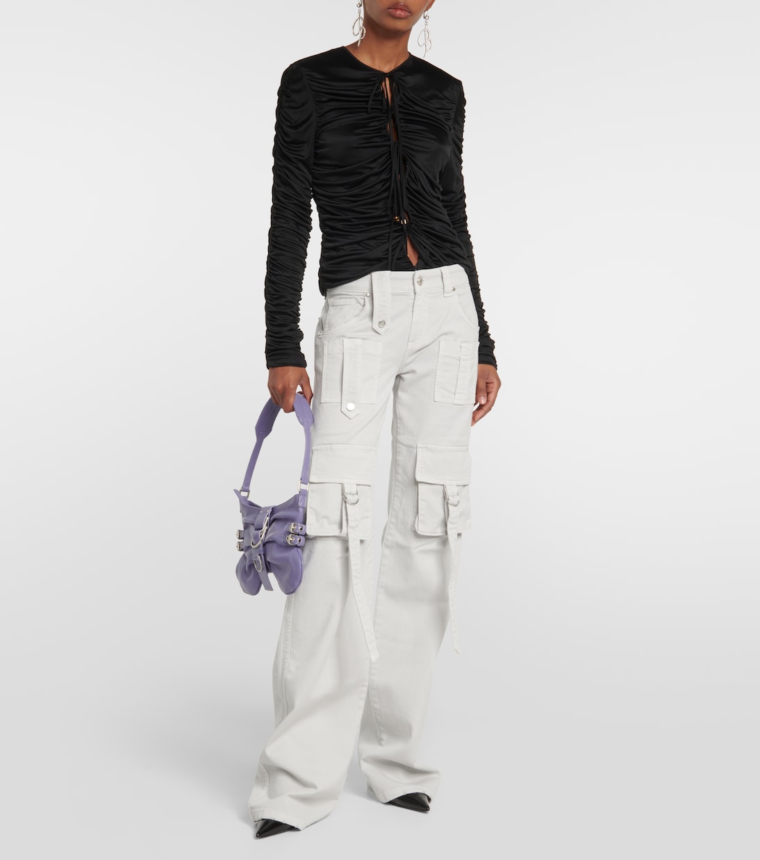 Low-Rise-Cargohose aus Denim | Blumarine