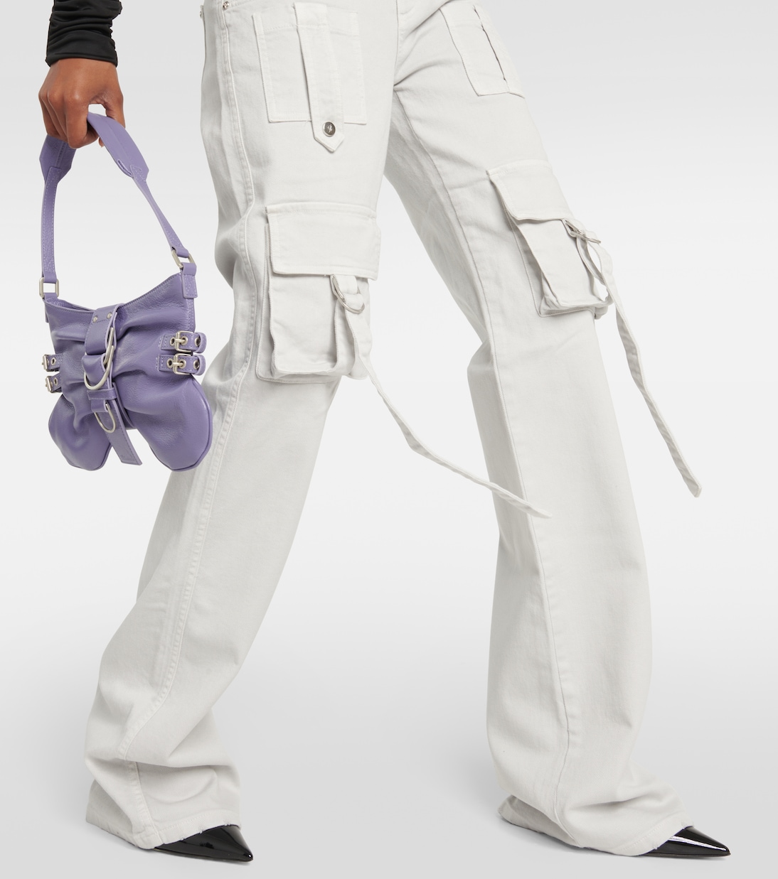 Low-Rise-Cargohose aus Denim | Blumarine
