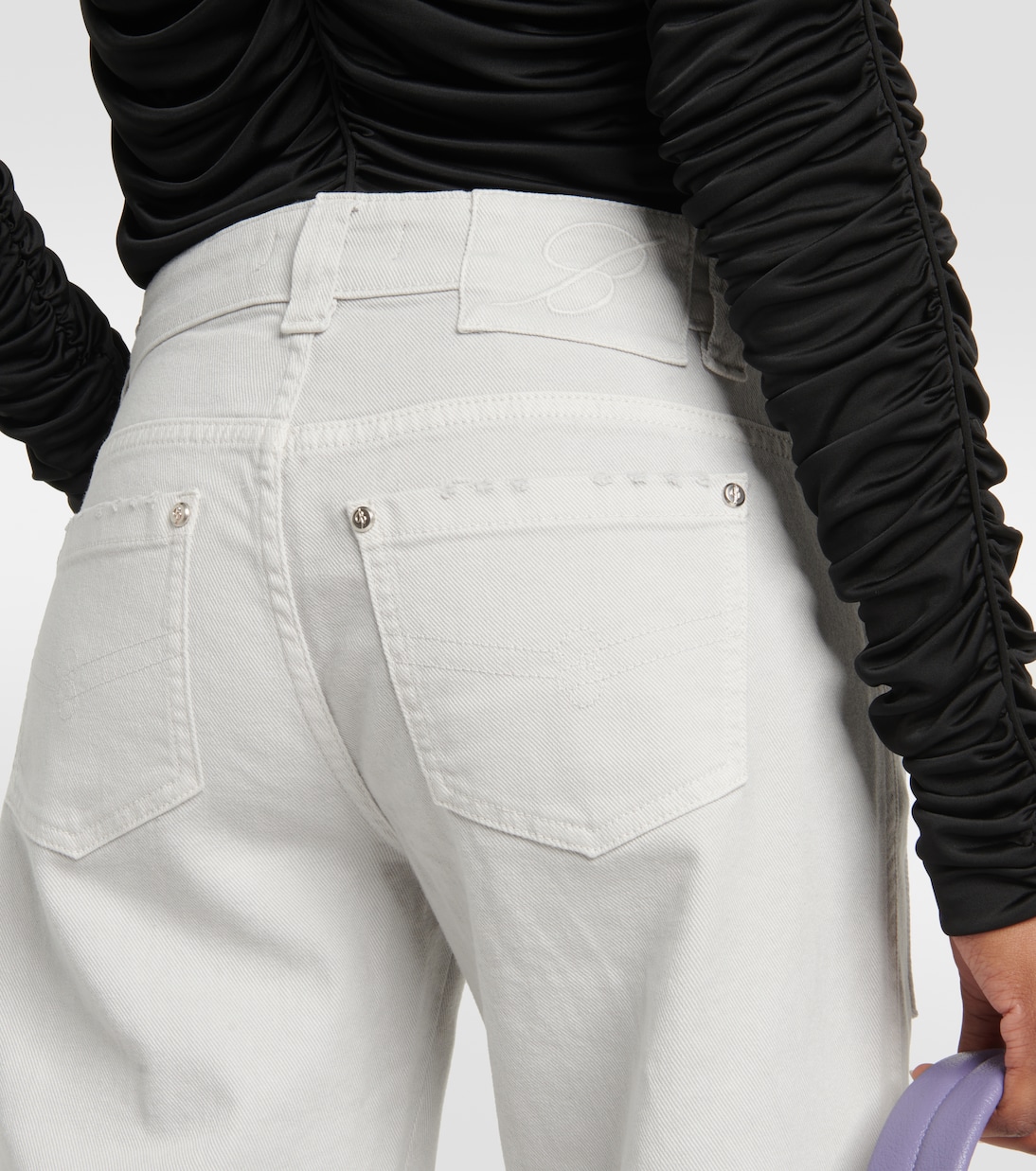 Low-Rise-Cargohose aus Denim | Blumarine