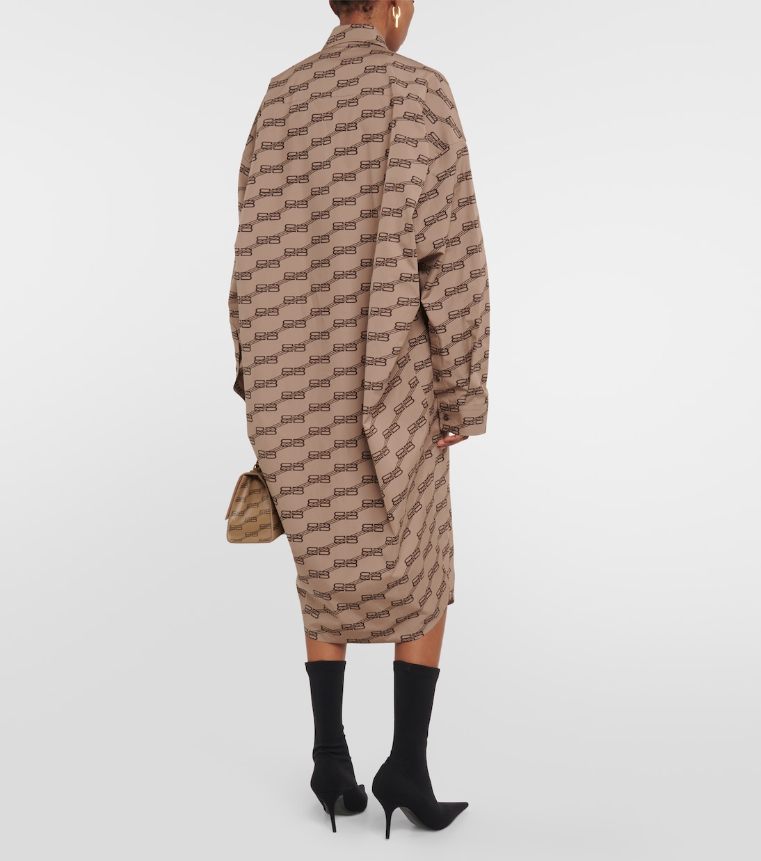 Abito midi Cocoon in cotone | Balenciaga