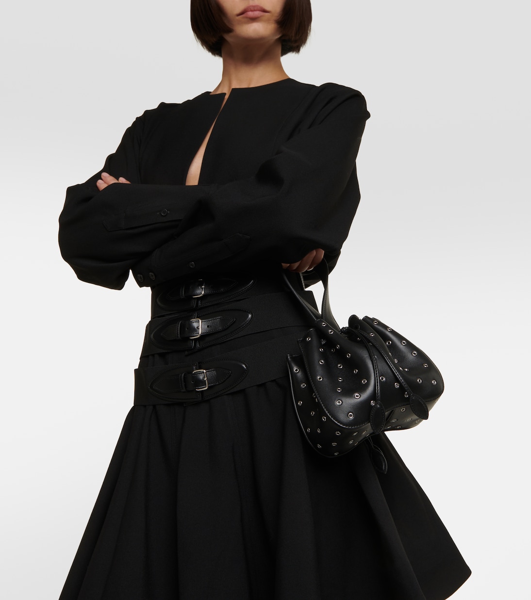 Rose Marie Mini embellished leather clutch | Alaïa