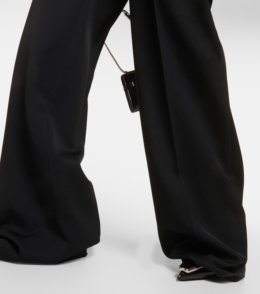 Pantalones de vestir anchos y de tiro alto estilo Saint Laurent para jóvenes modernos