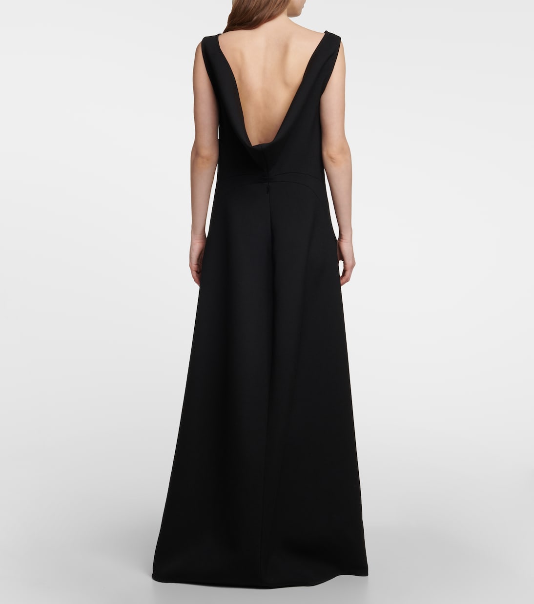 Rhea open-back wool-blend gown | The Row