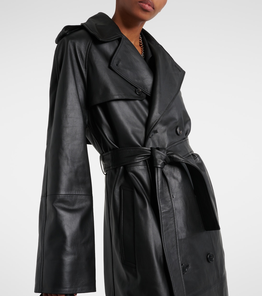Leather trench coat in black - Wardrobe NYC | Mytheresa