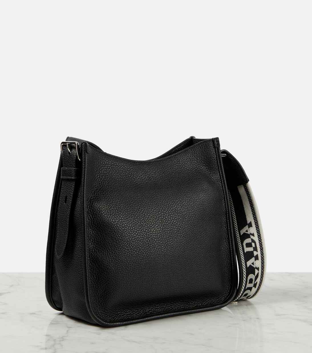 Borsa a spalla in pelle con logo | Prada