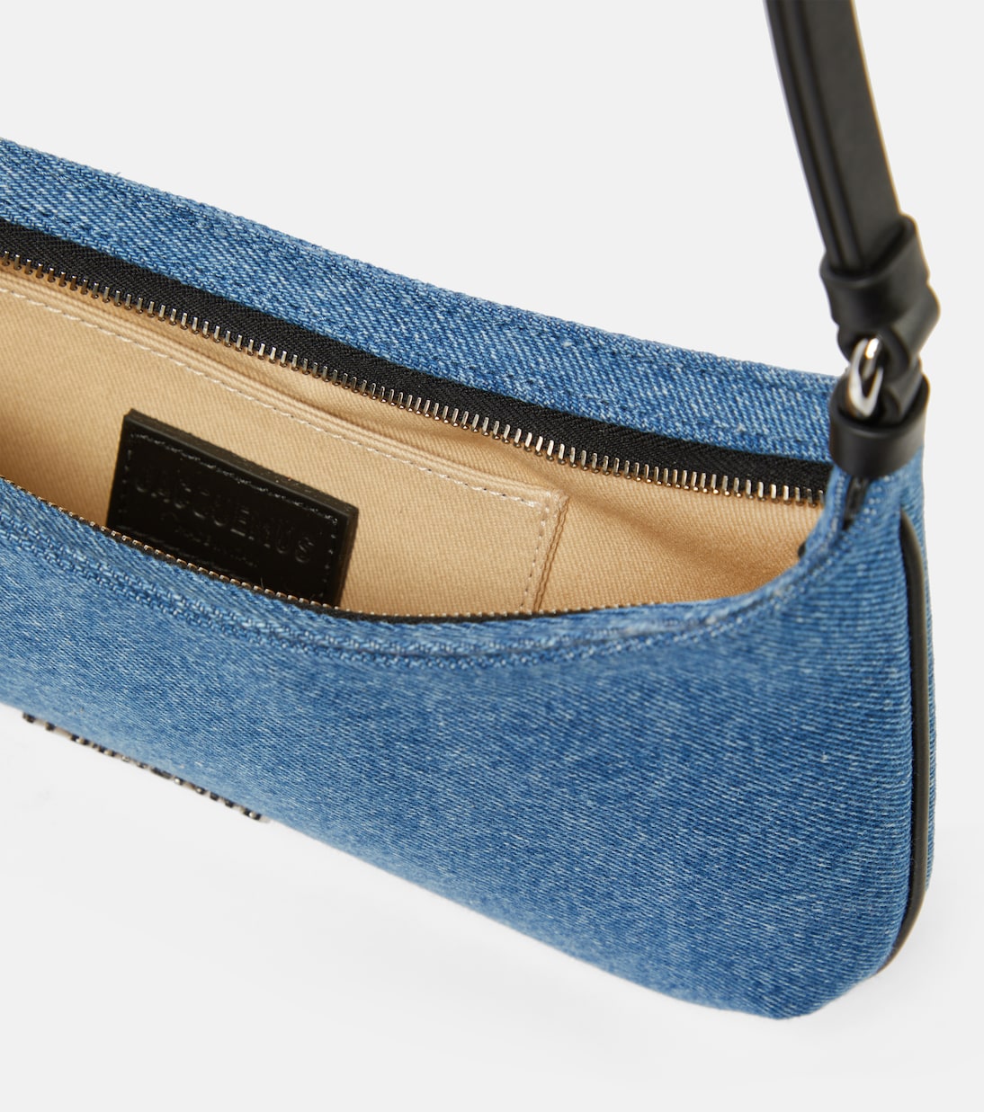 Le Bisou Perle denim shoulder bag in blue Jacquemus Mytheresa