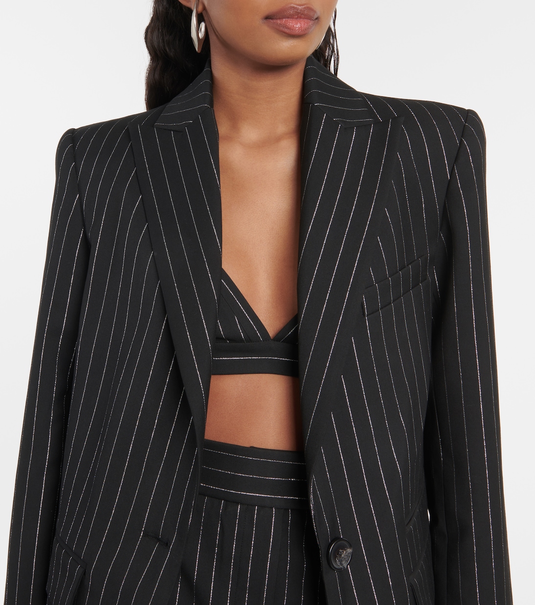 Blazer de Lurex® con raya diplomática | Alex Perry