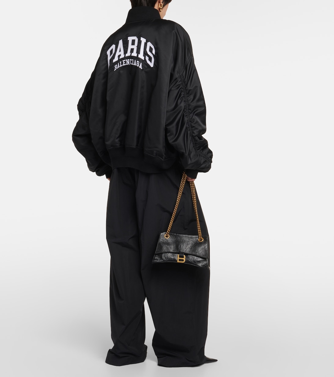 Chaqueta Universitaria de Satén Balenciaga - Estilo Joven en París