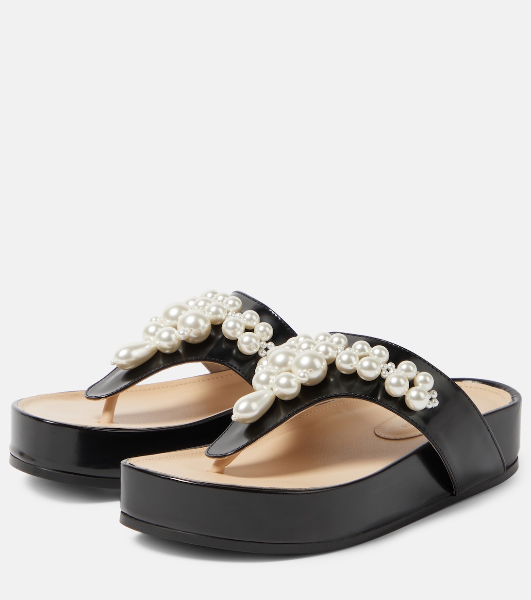 Sandali infradito in pelle con platform | Simone Rocha