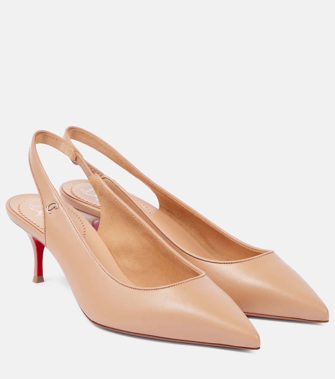 Sporty Kate Sling 55 leather slingback pumps in beige Christian Louboutin Mytheresa