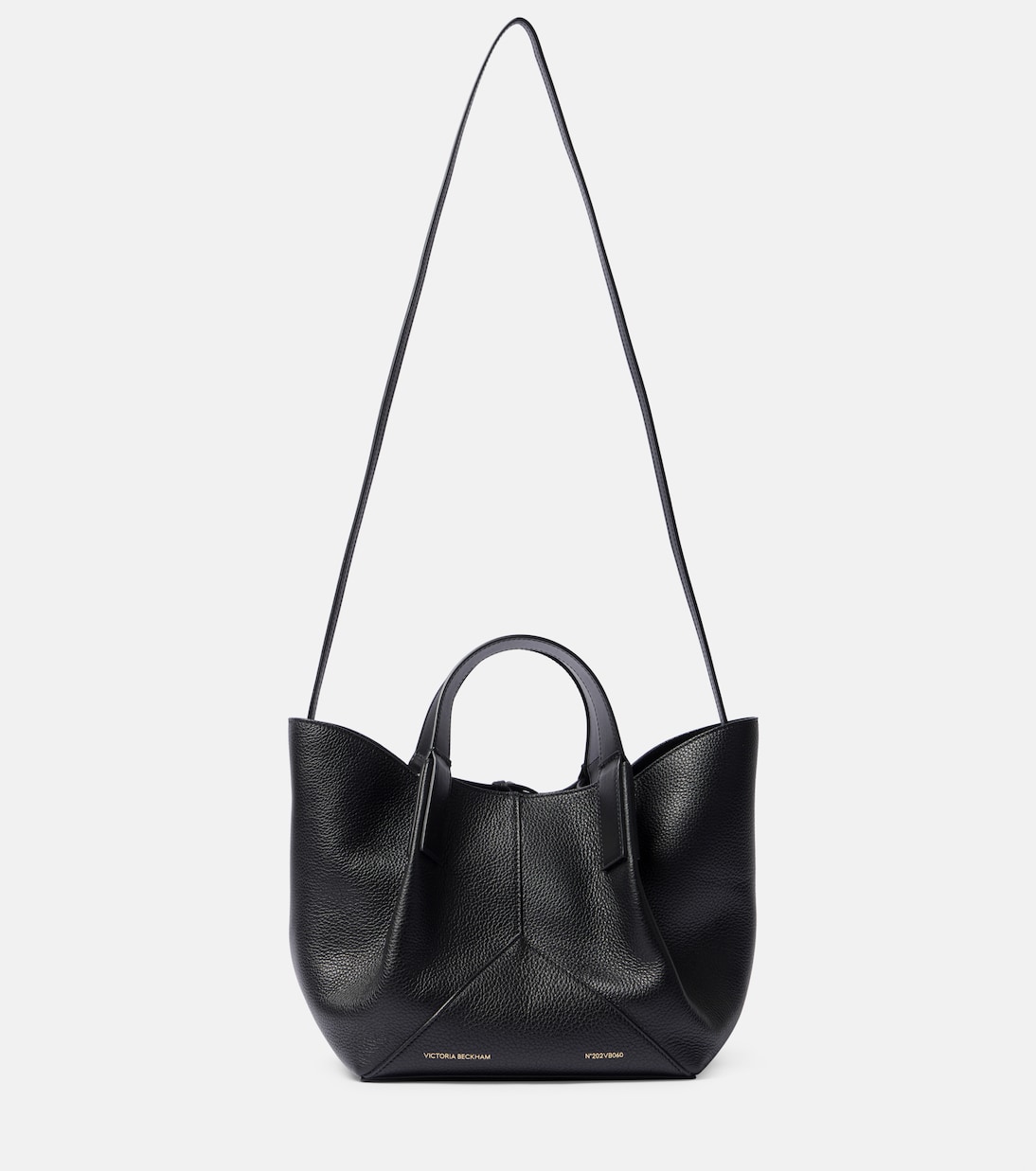W11 Mini leather tote bag in black Victoria Beckham Mytheresa