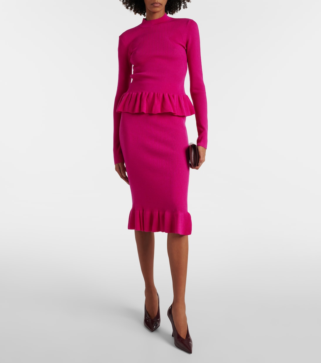 Jersey en mezcla de lana con volantes | Nina Ricci