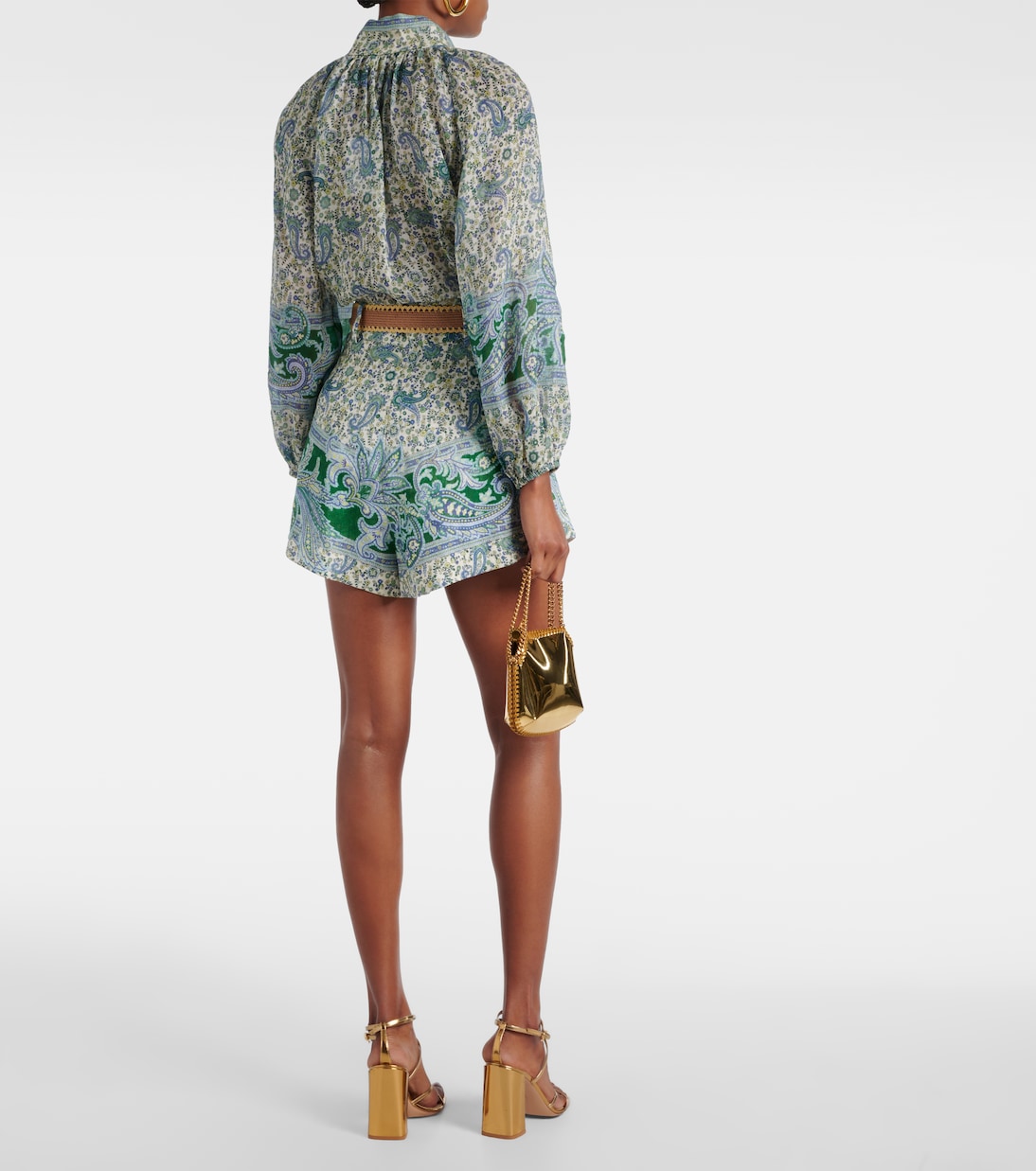 Shorts Ottie in lino con stampa paisley | Zimmermann