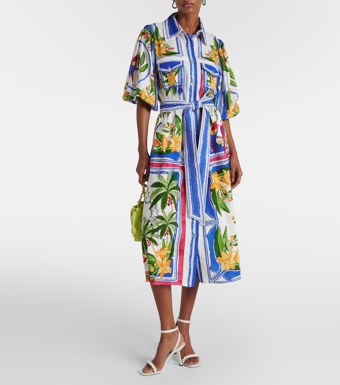 Tropical Destination cotton-blend shirt dress | Farm Rio