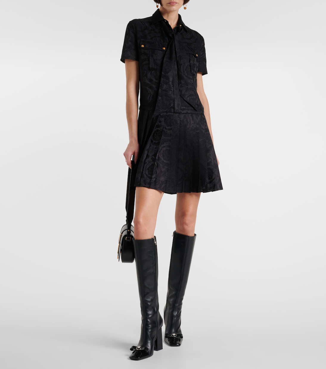 Miniabito Barocco in crêpe de chine | Versace
