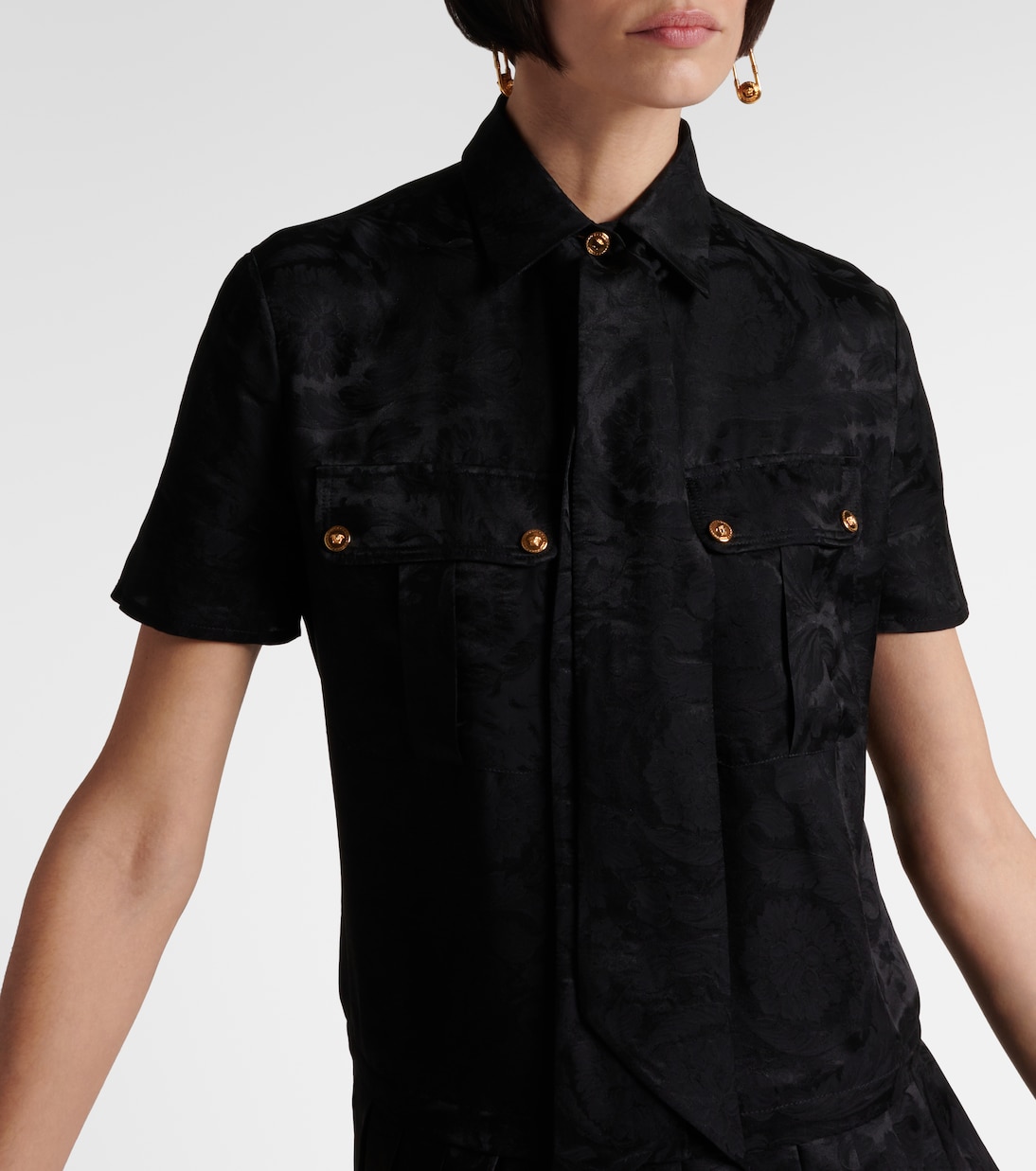 Miniabito Barocco in crêpe de chine | Versace