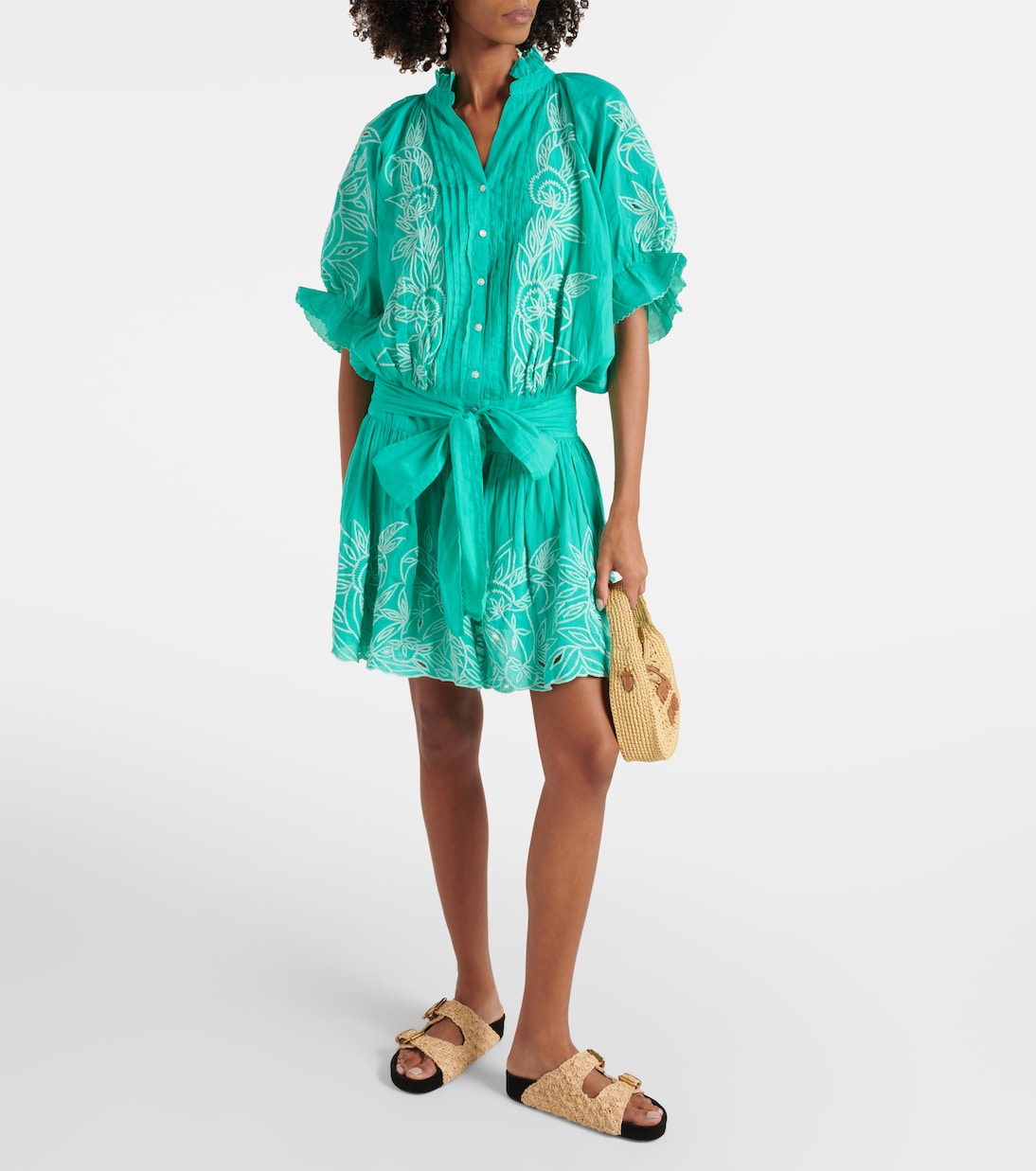 Colorblocked cotton minidress | Juliet Dunn