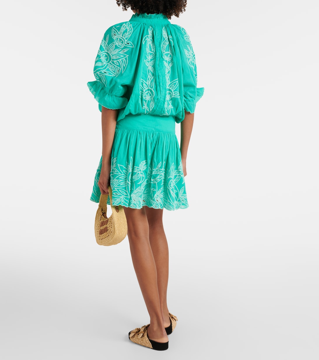 Colorblocked cotton minidress | Juliet Dunn