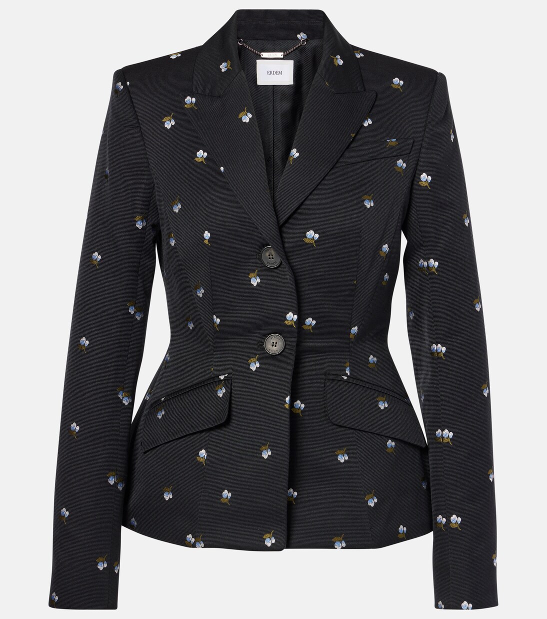 Blazer monopetto in lana vergine con ricamo | Erdem
