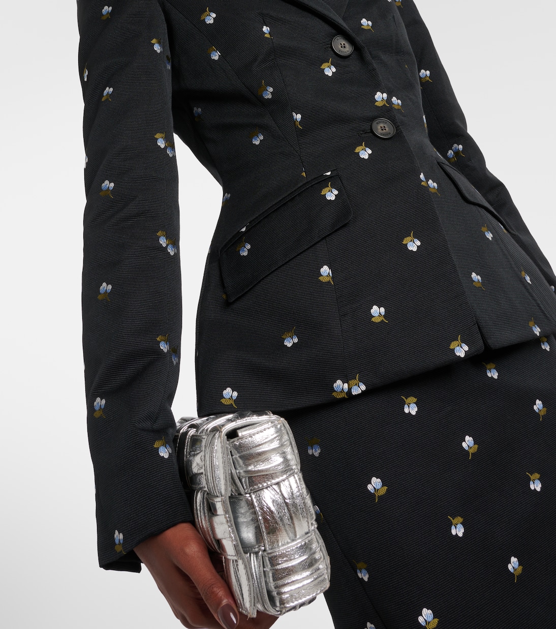 Blazer monopetto in lana vergine con ricamo | Erdem