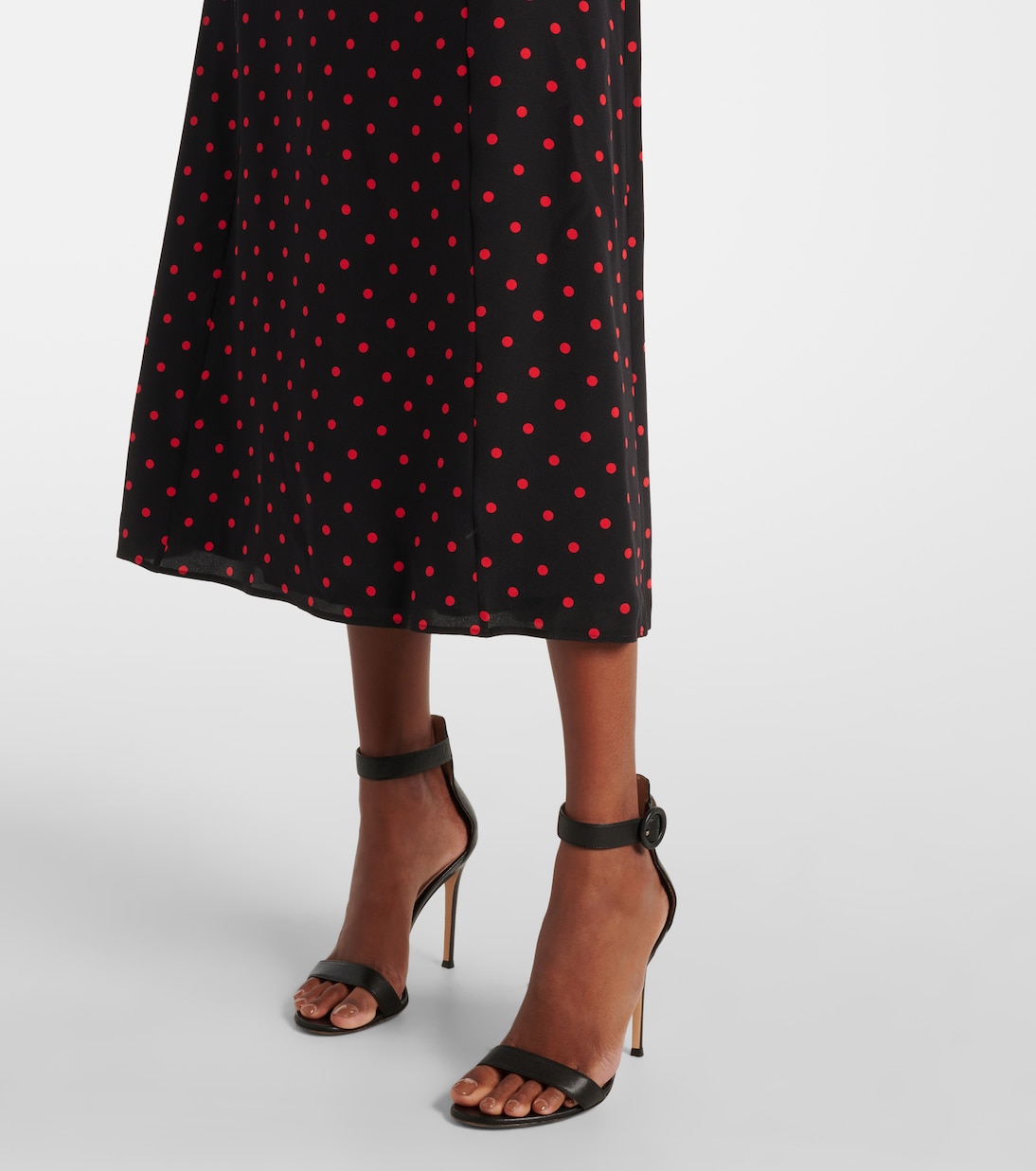 Polka-dot lace-trimmed silk midi dress | Alessandra Rich