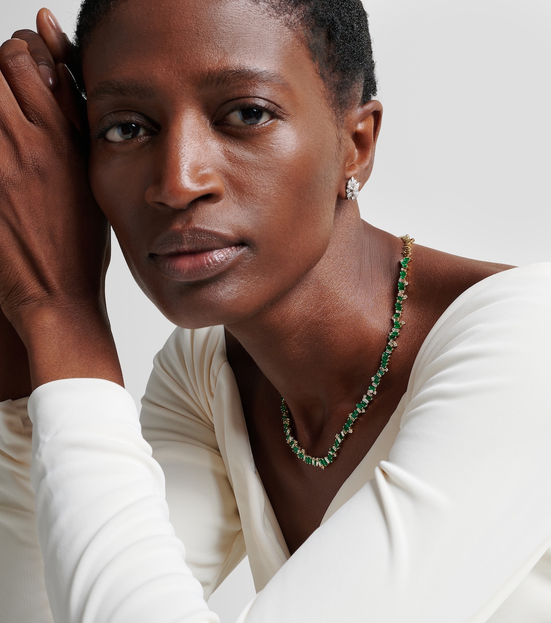 Collier Bold Burst en or 18 ct, diamants et émeraudes | Suzanne Kalan