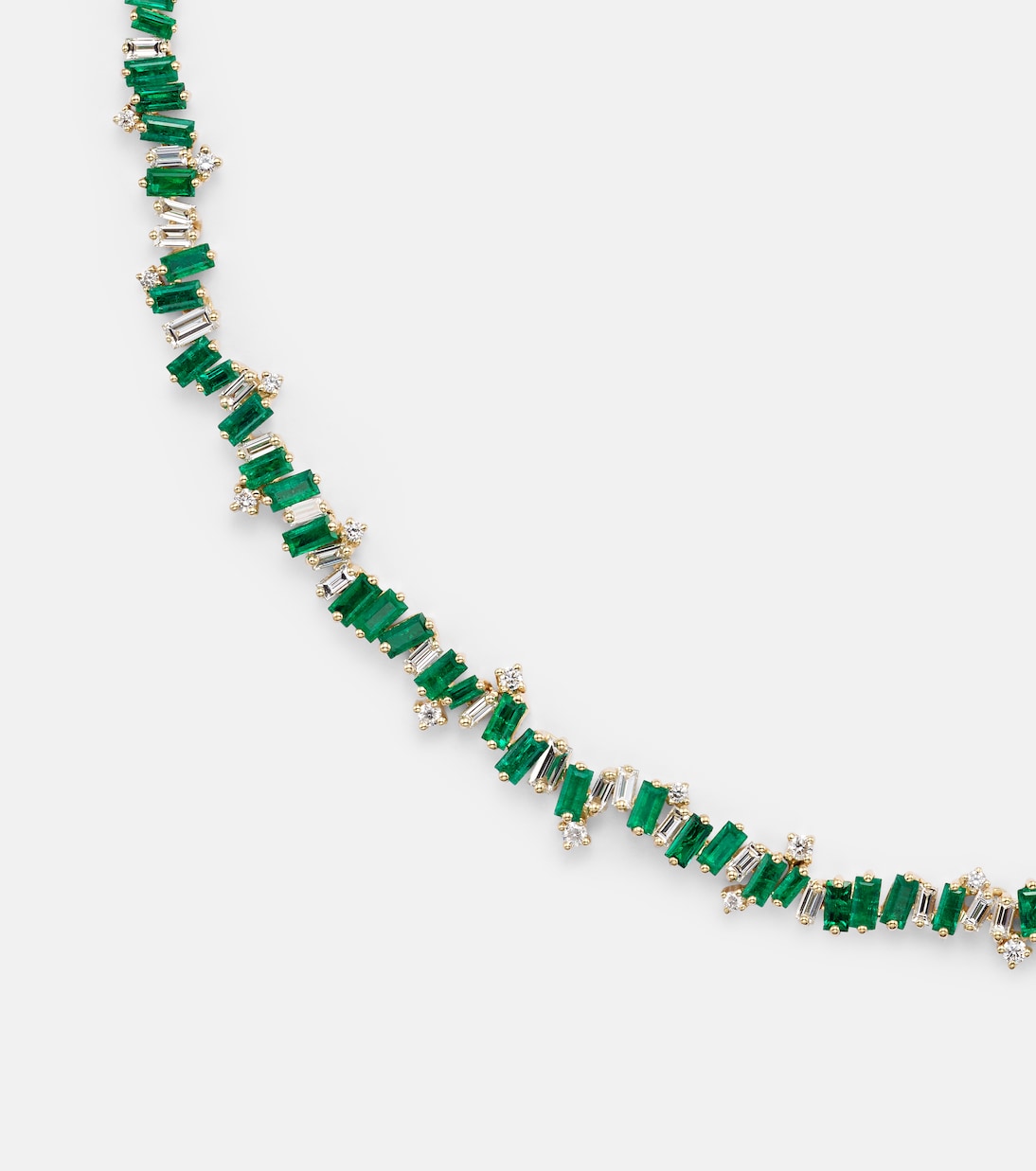 Collier Bold Burst en or 18 ct, diamants et émeraudes | Suzanne Kalan
