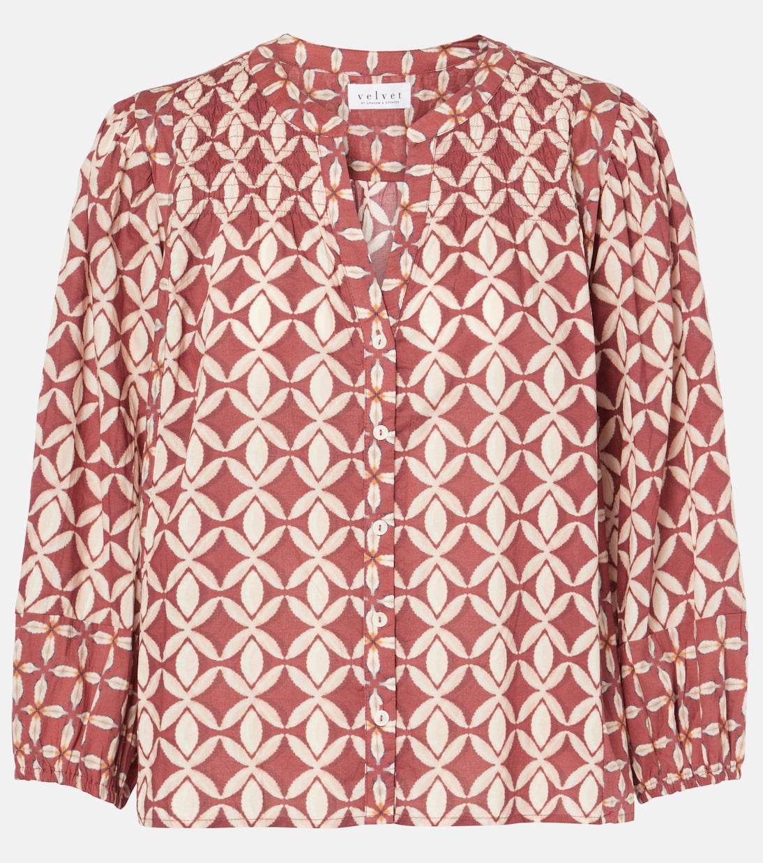 Bedruckte Bluse Haddon aus Baumwolle | Velvet
