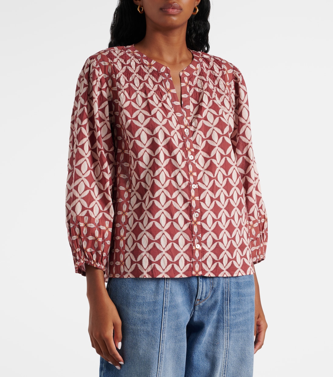 Bedruckte Bluse Haddon aus Baumwolle | Velvet