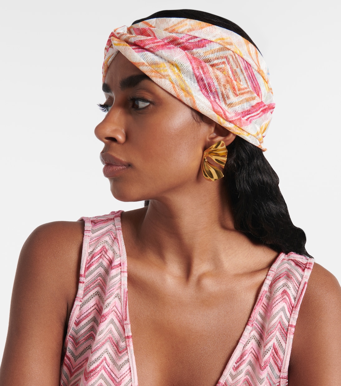 Fascia per capelli a zig-zag con lamé | Missoni