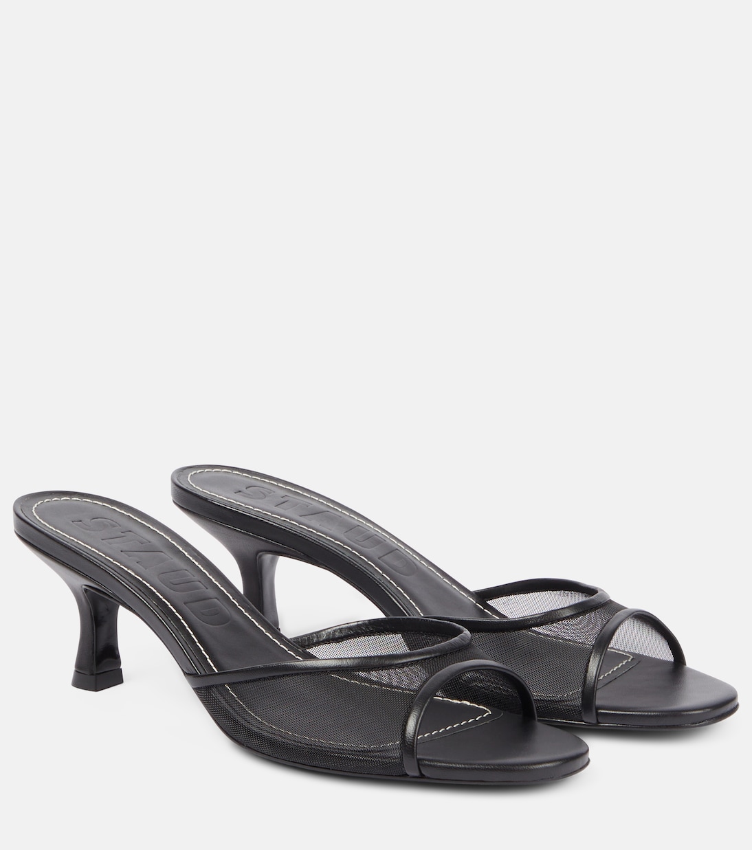 Mules Brigitte 55 in mesh con pelle | Staud