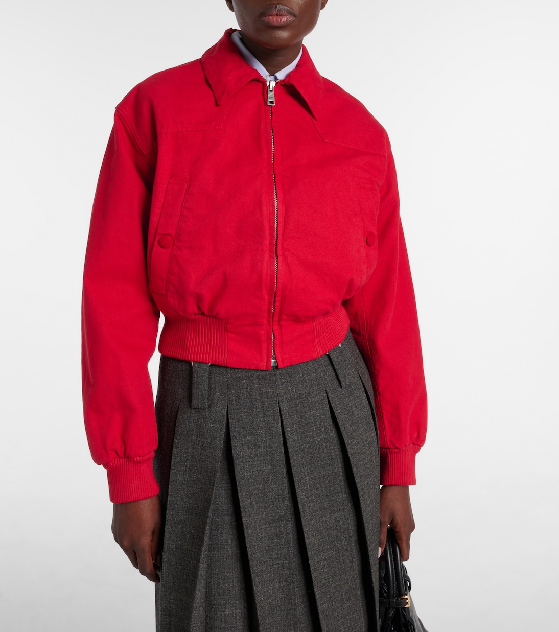 Bomber cropped in cotone | Prada