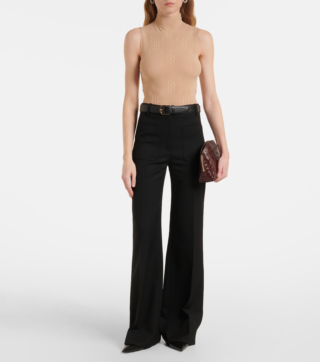 Body de encaje con cuello alto  | Victoria Beckham